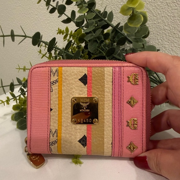 MCM Pink and Tan Women's Wallet - Picture 3 of 12
